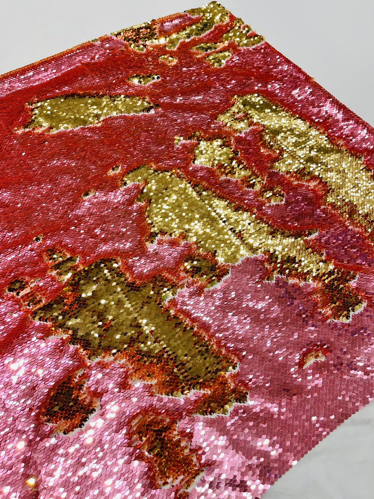 Reversible Color Changing Sequin Fabric| 54" Wide| Stretch Polyester Spandex. - New Creations Fabric & Foam Inc