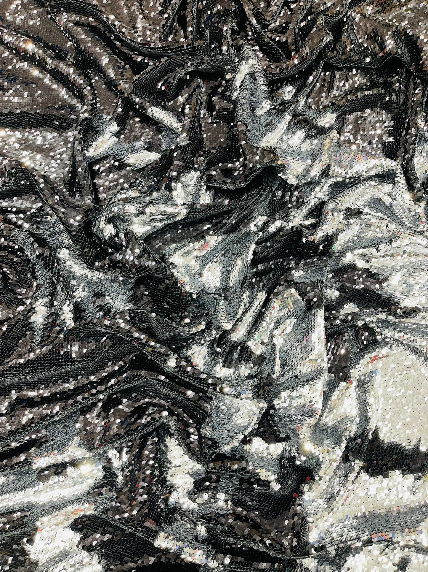 Reversible Color Changing Sequin Fabric| 54" Wide| Stretch Polyester Spandex. - New Creations Fabric & Foam Inc