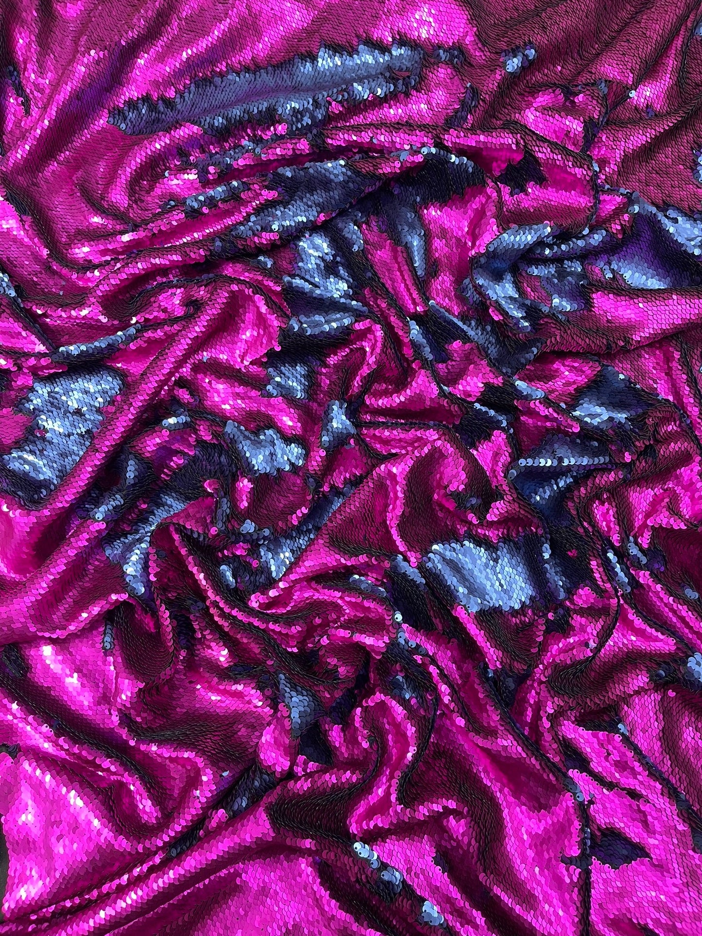 Reversible Color Changing Sequin Fabric| 54" Wide| Stretch Polyester Spandex. - New Creations Fabric & Foam Inc
