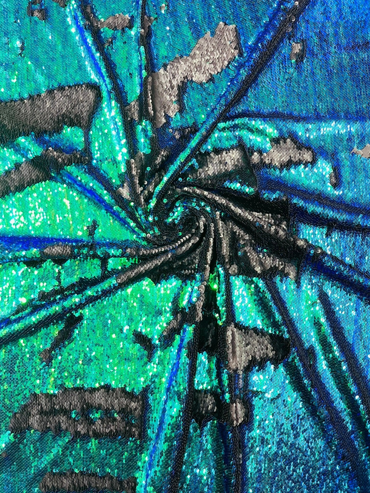 Reversible Color Changing Sequin Fabric| 54" Wide| Stretch Polyester Spandex. - New Creations Fabric & Foam Inc