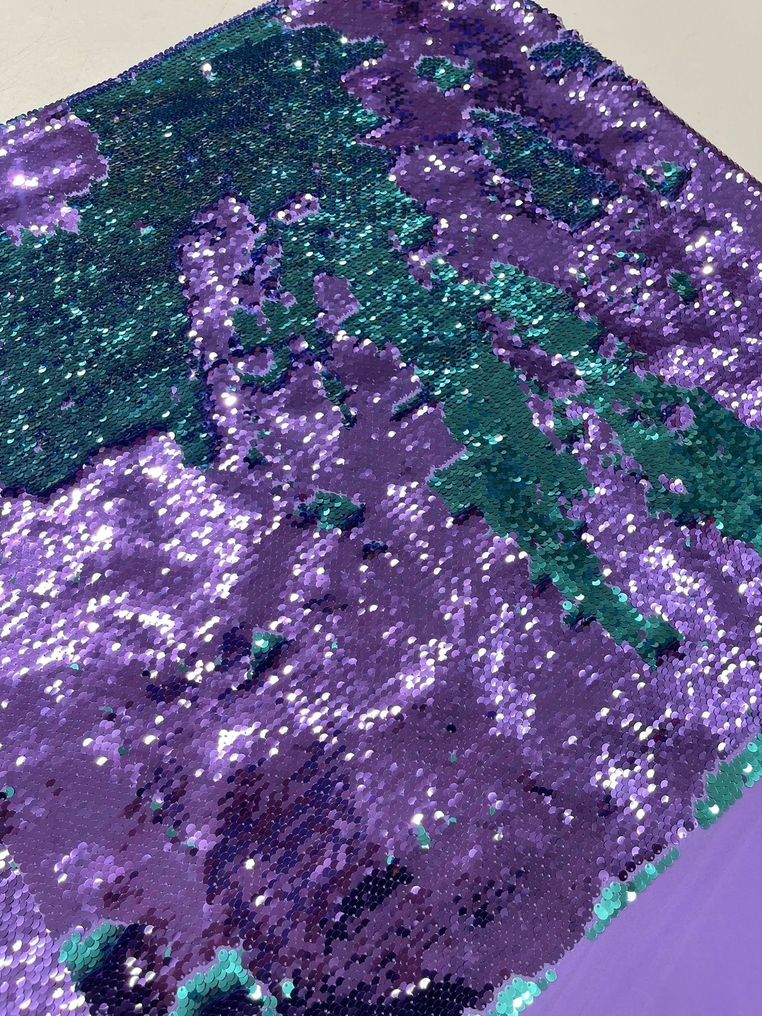 Reversible Color Changing Sequin Fabric| 54" Wide| Stretch Polyester Spandex. - New Creations Fabric & Foam Inc