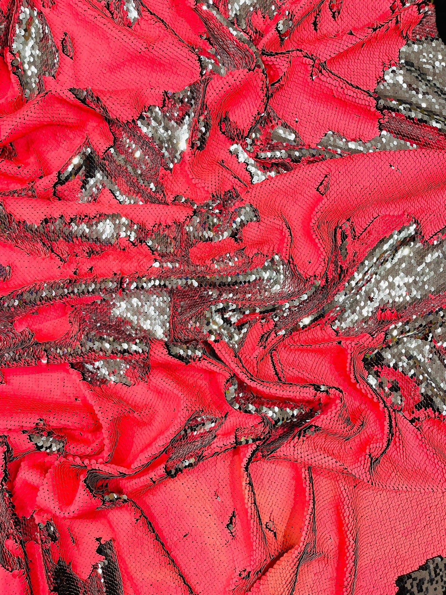 Reversible Color Changing Sequin Fabric| 54" Wide| Stretch Polyester Spandex. - New Creations Fabric & Foam Inc