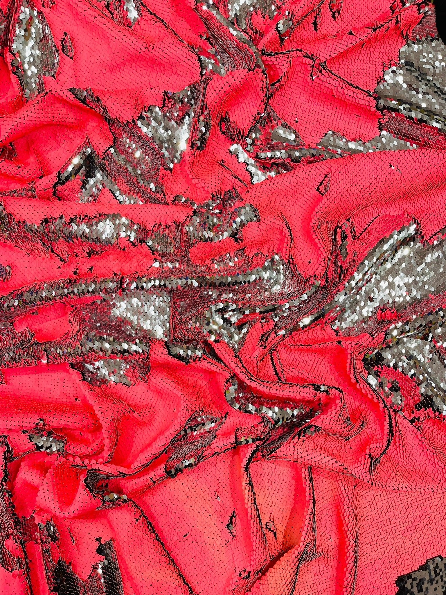 Reversible Color Changing Sequin Fabric| 54" Wide| Stretch Polyester Spandex. - New Creations Fabric & Foam Inc