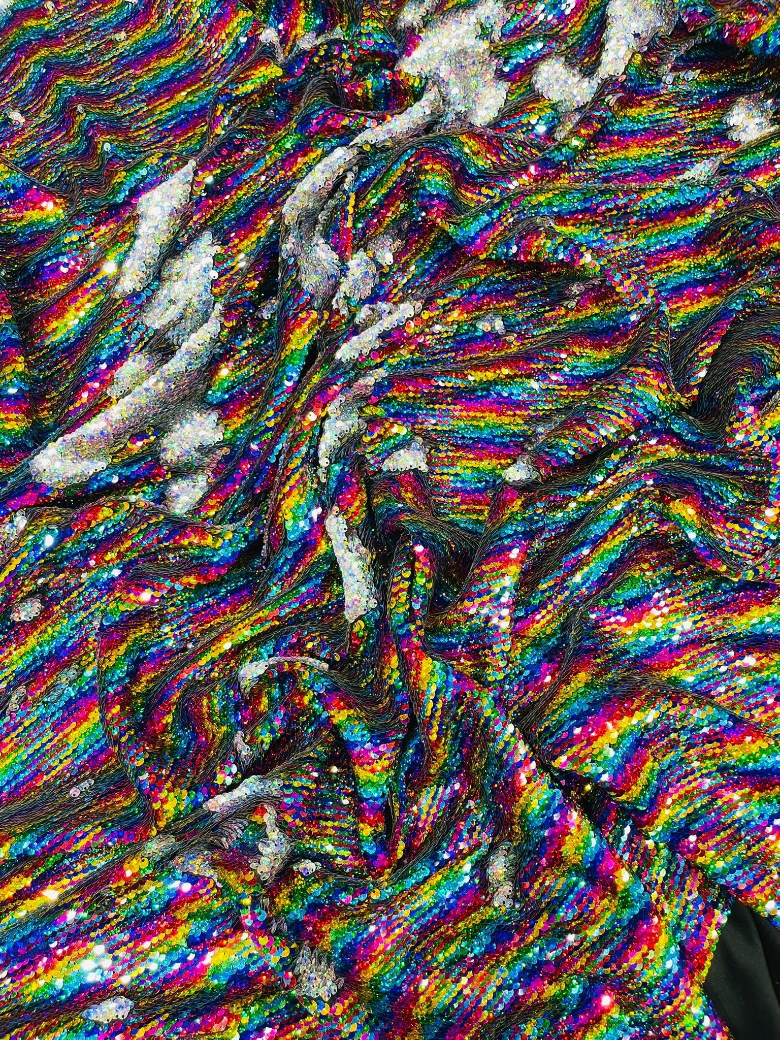 Reversible Color Changing Sequin Fabric| 54" Wide| Stretch Polyester Spandex. - New Creations Fabric & Foam Inc
