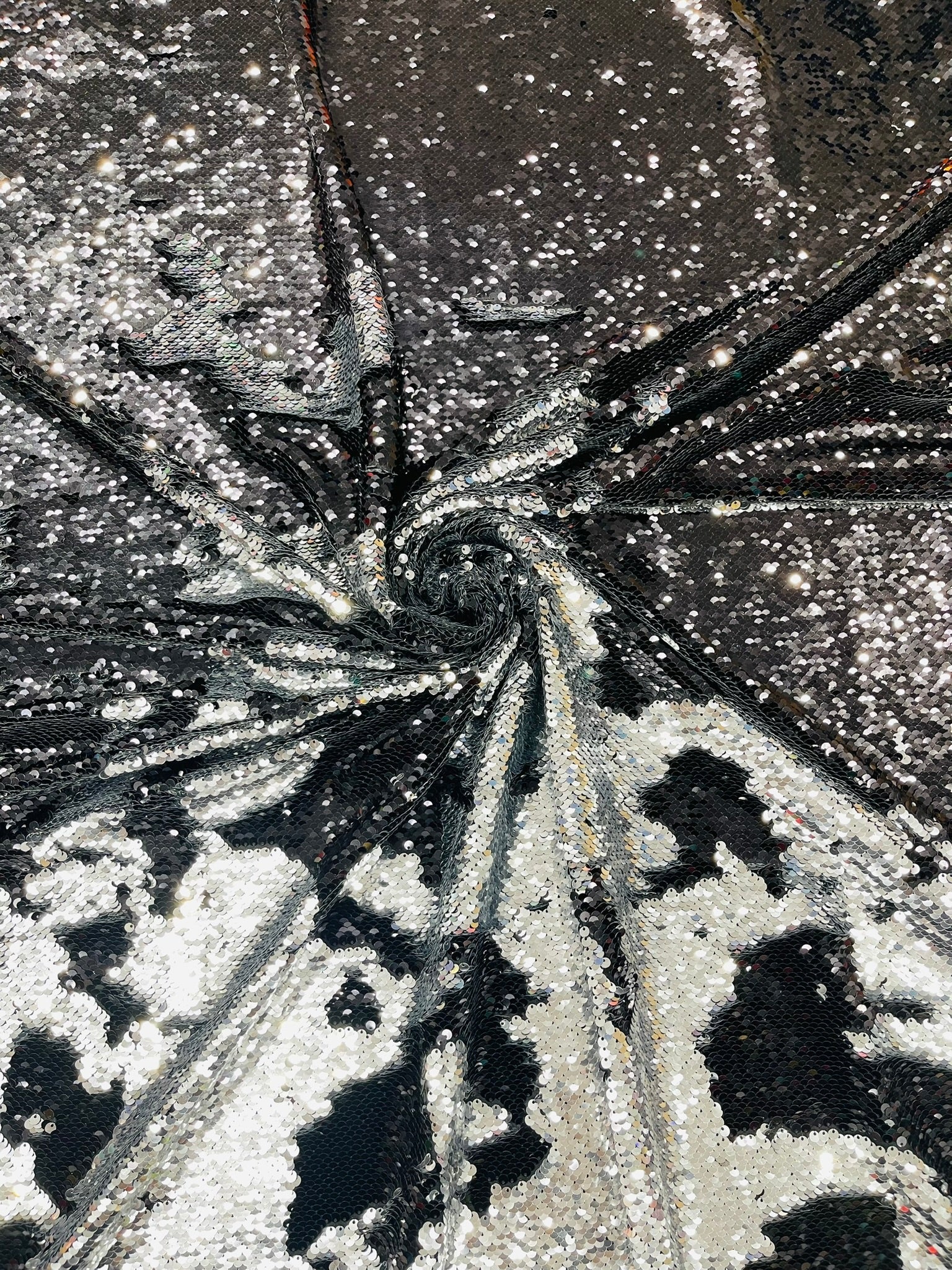 Reversible Color Changing Sequin Fabric| 54" Wide| Stretch Polyester Spandex. - New Creations Fabric & Foam Inc