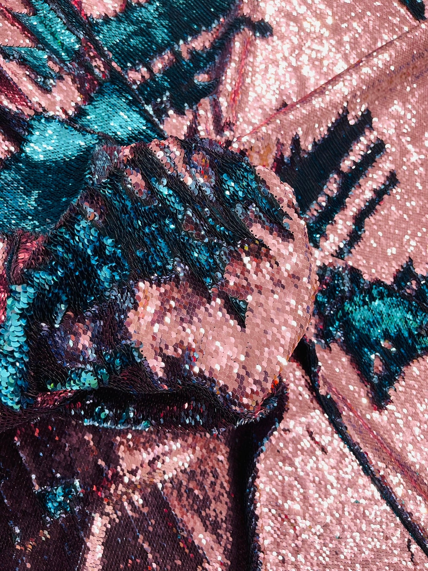 Reversible Color Changing Sequin Fabric| 54" Wide| Stretch Polyester Spandex. - New Creations Fabric & Foam Inc
