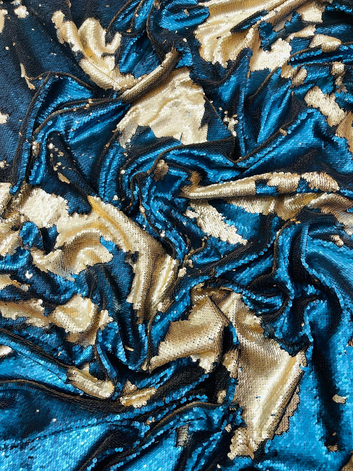Reversible Color Changing Sequin Fabric| 54" Wide| Stretch Polyester Spandex. - New Creations Fabric & Foam Inc