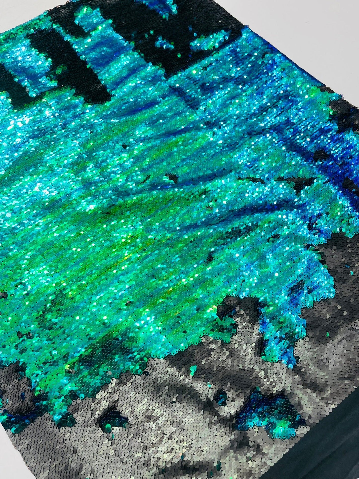 Reversible Color Changing Sequin Fabric| 54" Wide| Stretch Polyester Spandex. - New Creations Fabric & Foam Inc