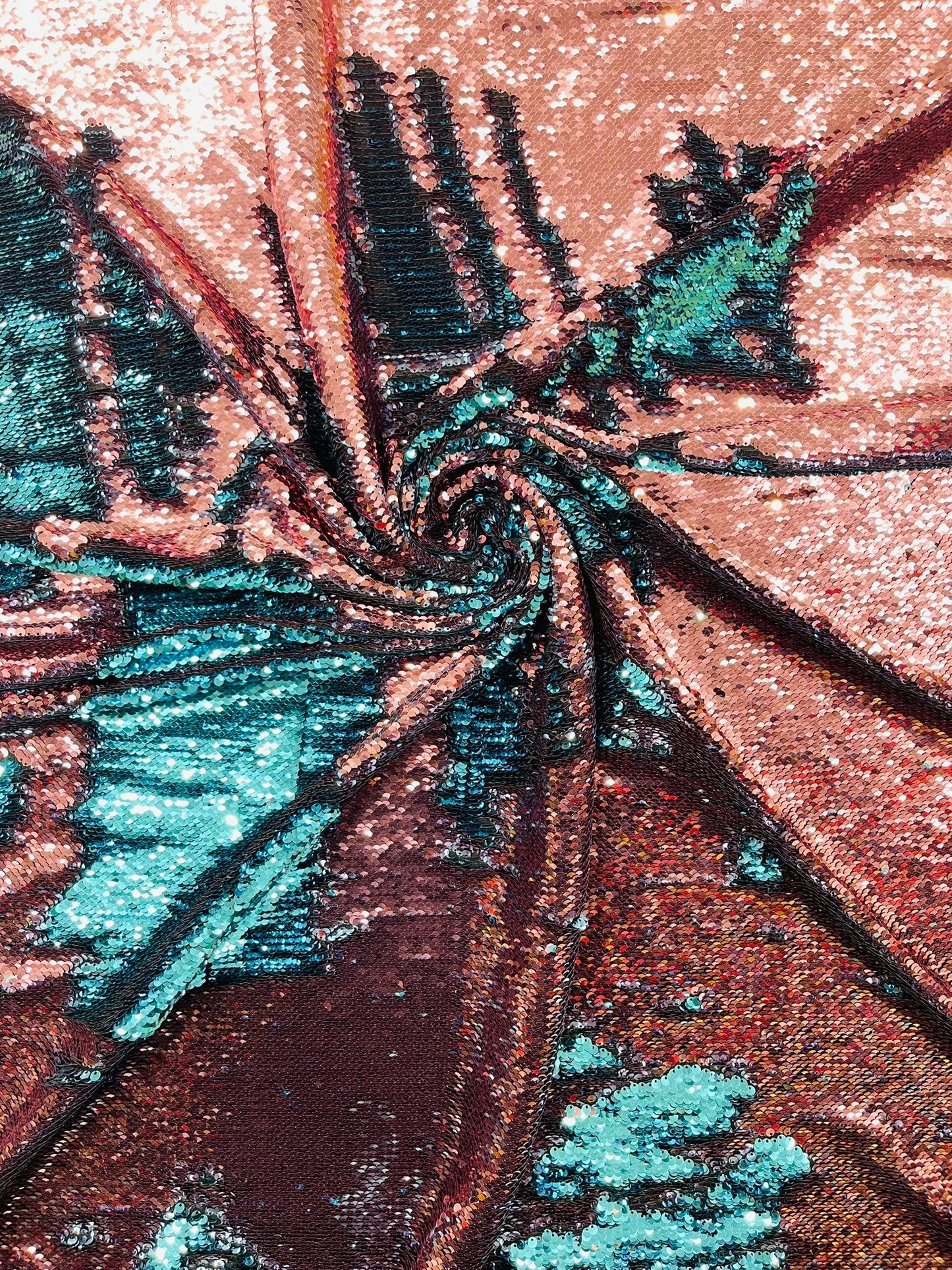 Reversible Color Changing Sequin Fabric| 54" Wide| Stretch Polyester Spandex. - New Creations Fabric & Foam Inc