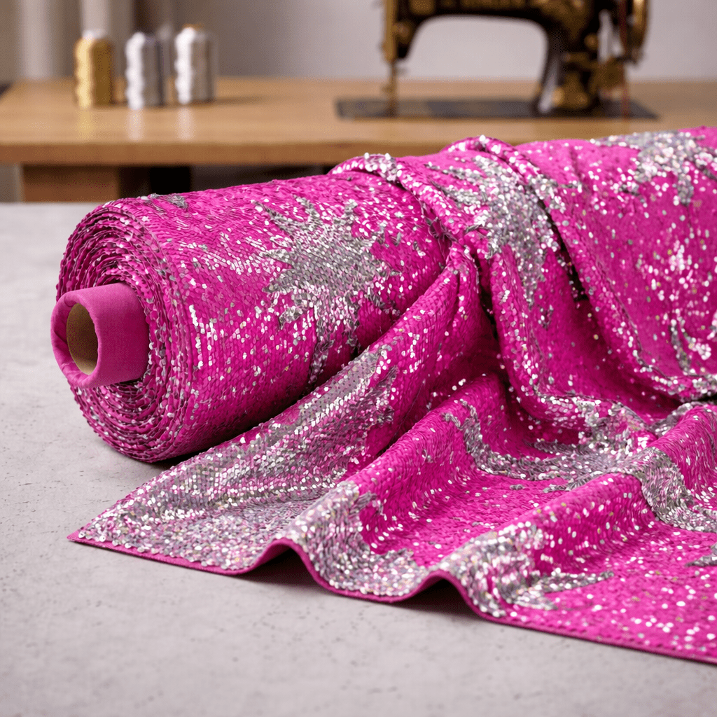 Reversible Flip Sequin Fabric by the Yard 54” Wide – Mermaid Iridescent Color Changing Sequin Stretch Fabric for Dresses, Costumes, Pillows & Decor - New Creations Fabric & Foam Inc