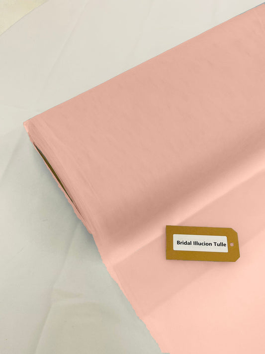 Rose Cloud - Bridal Illusion Tulle 108"Wide Polyester Premium Tulle Fabric Bolt, By The Roll. - New Creations Fabric & Foam Inc
