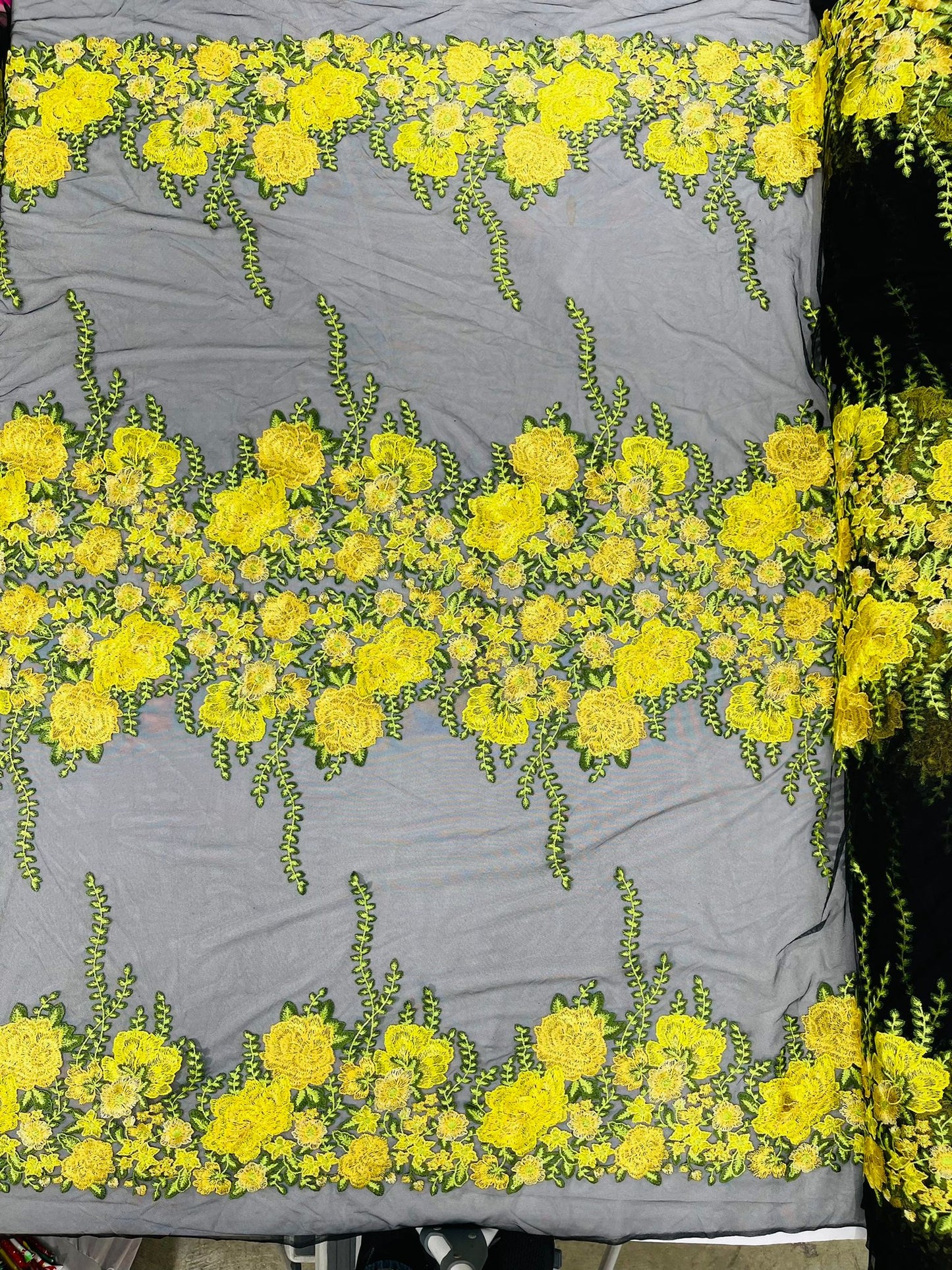 Roses Multi Color Floral Design Embroider On Mesh Lace Fabric| New Creations Fabric & Foam Inc. - New Creations Fabric & Foam Inc