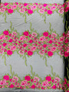 Roses Multi Color Floral Design Embroider On Mesh Lace Fabric| New Creations Fabric & Foam Inc. - New Creations Fabric & Foam Inc