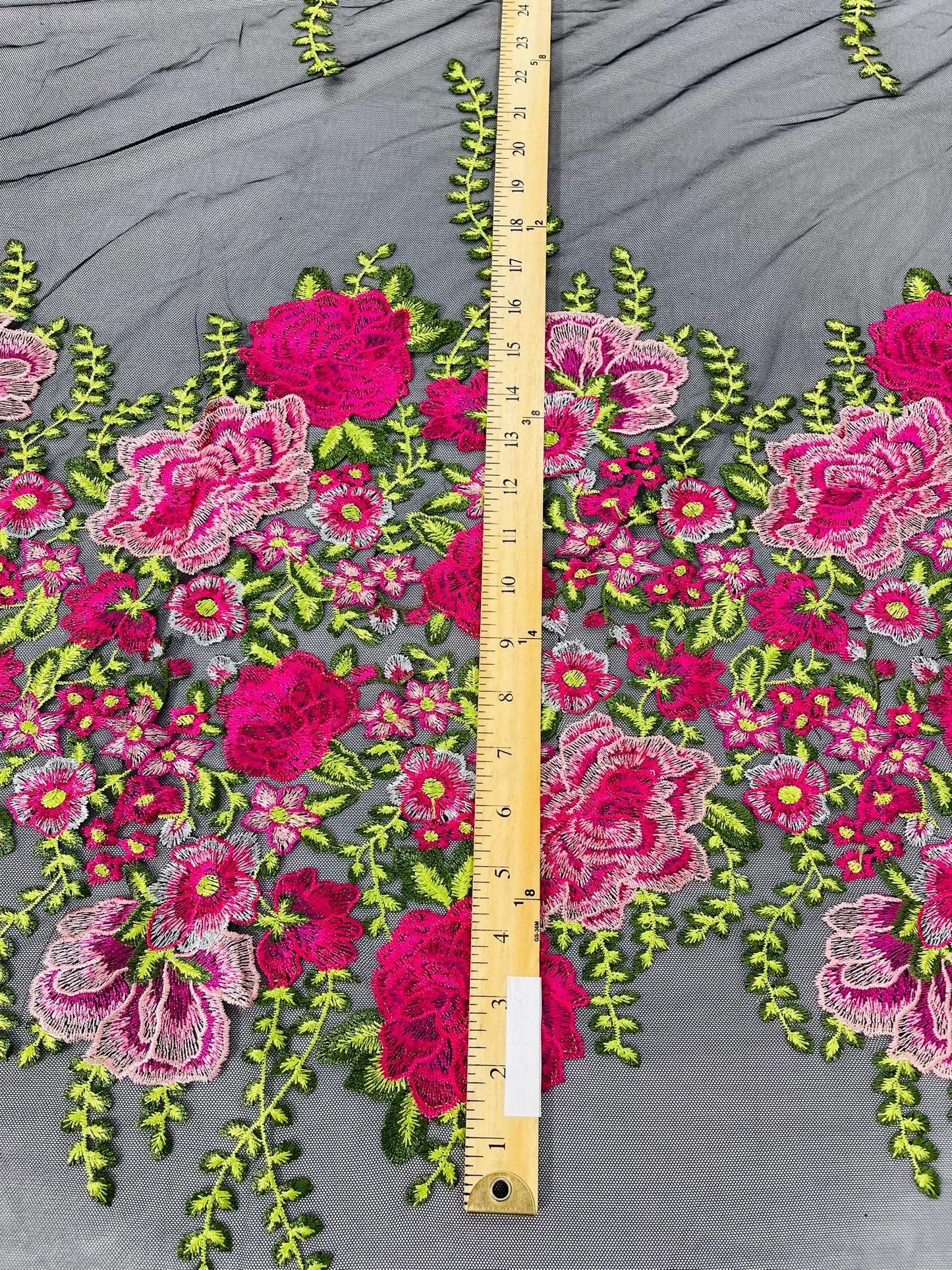 Roses Multi Color Floral Design Embroider On Mesh Lace Fabric| New Creations Fabric & Foam Inc. - New Creations Fabric & Foam Inc