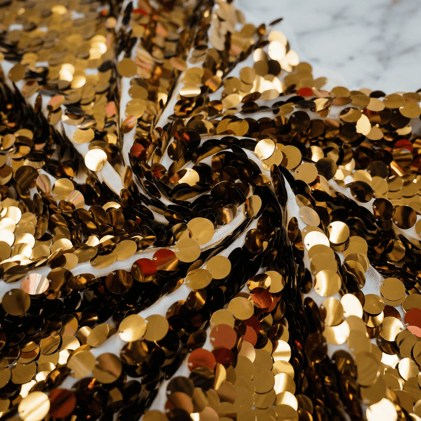 Round Sequin Fabric by the Yard 54” Wide – Shiny Sequin Mesh Fabric for Dresses, Costumes, Backdrops & Event Decor - New Creations Fabric & Foam Inc