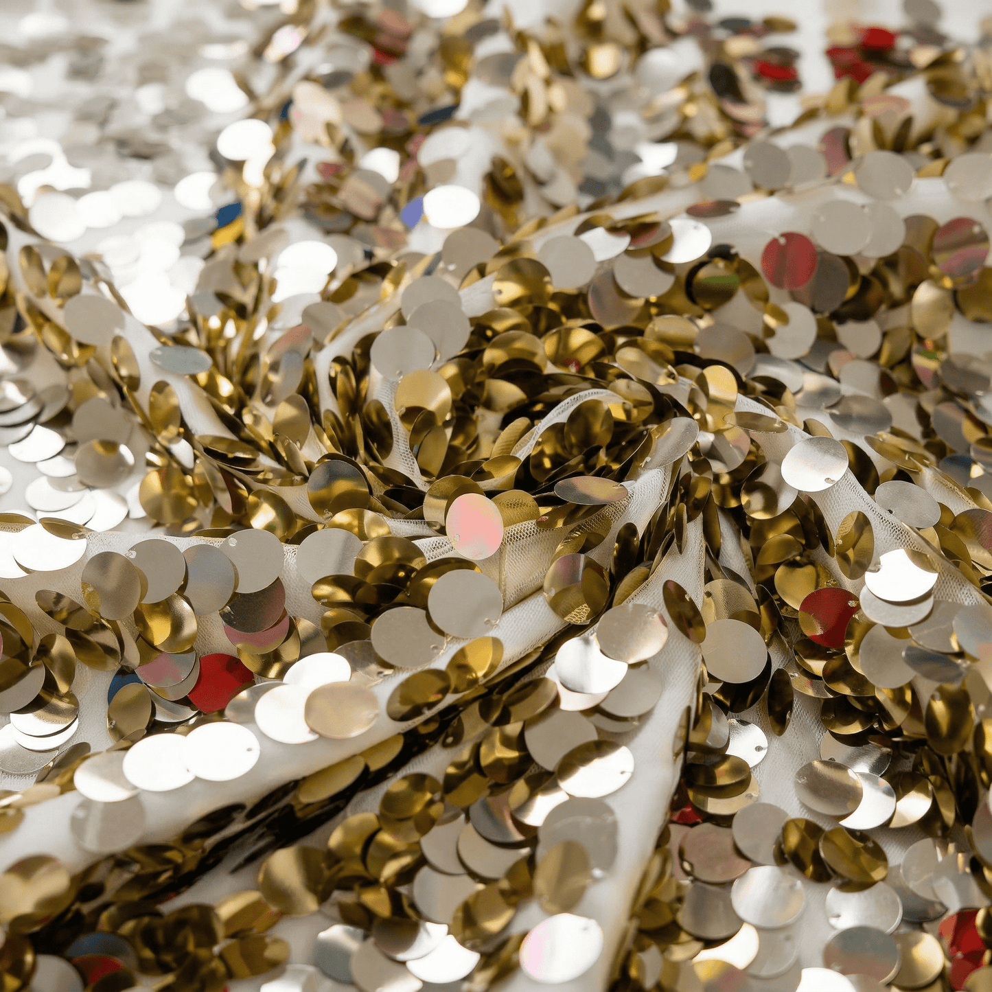 Round Sequin Fabric by the Yard 54” Wide – Shiny Sequin Mesh Fabric for Dresses, Costumes, Backdrops & Event Decor - New Creations Fabric & Foam Inc