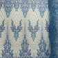 Royalty Damask Beaded Lace Luxury on Mesh 54” Wide| New Creations Fabric & Foam Inc. - New Creations Fabric & Foam Inc