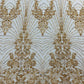Royalty Damask Beaded Lace Luxury on Mesh 54” Wide| New Creations Fabric & Foam Inc. - New Creations Fabric & Foam Inc
