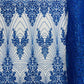 Royalty Damask Beaded Lace Luxury on Mesh 54” Wide| New Creations Fabric & Foam Inc. - New Creations Fabric & Foam Inc