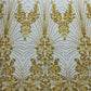 Royalty Damask Beaded Lace Luxury on Mesh 54” Wide| New Creations Fabric & Foam Inc. - New Creations Fabric & Foam Inc