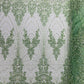 Royalty Damask Beaded Lace Luxury on Mesh 54” Wide| New Creations Fabric & Foam Inc. - New Creations Fabric & Foam Inc