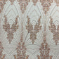 Royalty Damask Beaded Lace Luxury on Mesh 54” Wide| New Creations Fabric & Foam Inc. - New Creations Fabric & Foam Inc