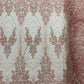 Royalty Damask Beaded Lace Luxury on Mesh 54” Wide| New Creations Fabric & Foam Inc. - New Creations Fabric & Foam Inc