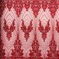 Royalty Damask Beaded Lace Luxury on Mesh 54” Wide| New Creations Fabric & Foam Inc. - New Creations Fabric & Foam Inc