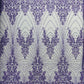 Royalty Damask Beaded Lace Luxury on Mesh 54” Wide| New Creations Fabric & Foam Inc. - New Creations Fabric & Foam Inc