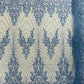 Royalty Damask Beaded Lace Luxury on Mesh 54” Wide| New Creations Fabric & Foam Inc. - New Creations Fabric & Foam Inc