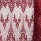Royalty Damask Beaded Lace Luxury on Mesh 54” Wide| New Creations Fabric & Foam Inc. - New Creations Fabric & Foam Inc