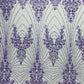 Royalty Damask Beaded Lace Luxury on Mesh 54” Wide| New Creations Fabric & Foam Inc. - New Creations Fabric & Foam Inc