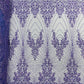 Royalty Damask Beaded Lace Luxury on Mesh 54” Wide| New Creations Fabric & Foam Inc. - New Creations Fabric & Foam Inc
