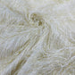 Shaggy Jacquard Faux Ostrich/Eye Lash Feathers Fringe With Metallic Thread (By The Yard) - New Creations Fabric & Foam Inc