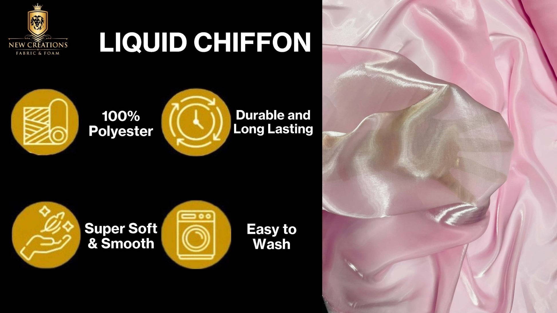 Sheer Liquid Chiffon 58” Wide| New Creations Fabric & Foam Inc. - New Creations Fabric & Foam Inc