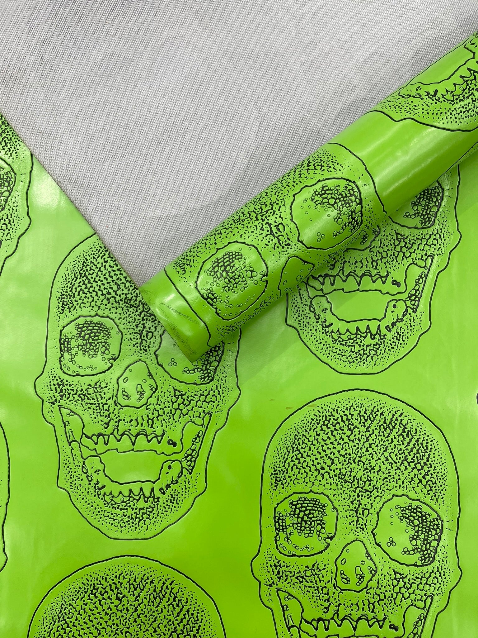 Skull Embossed Fake Leather Upholstery Fabric| New Creations Fabric & Foam Inc. - New Creations Fabric & Foam Inc