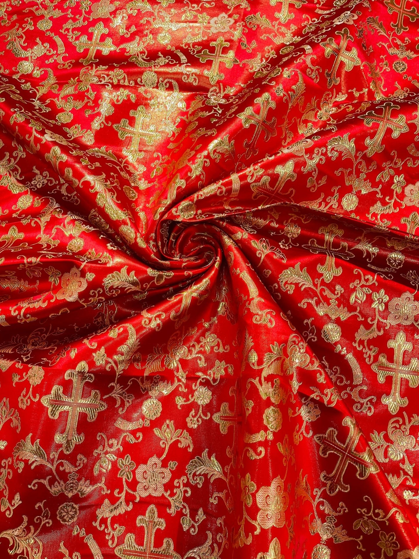 Small cross Metallic Jacquard Satin 58" Wide| New Creations Fabric & Foam Inc. - New Creations Fabric & Foam Inc