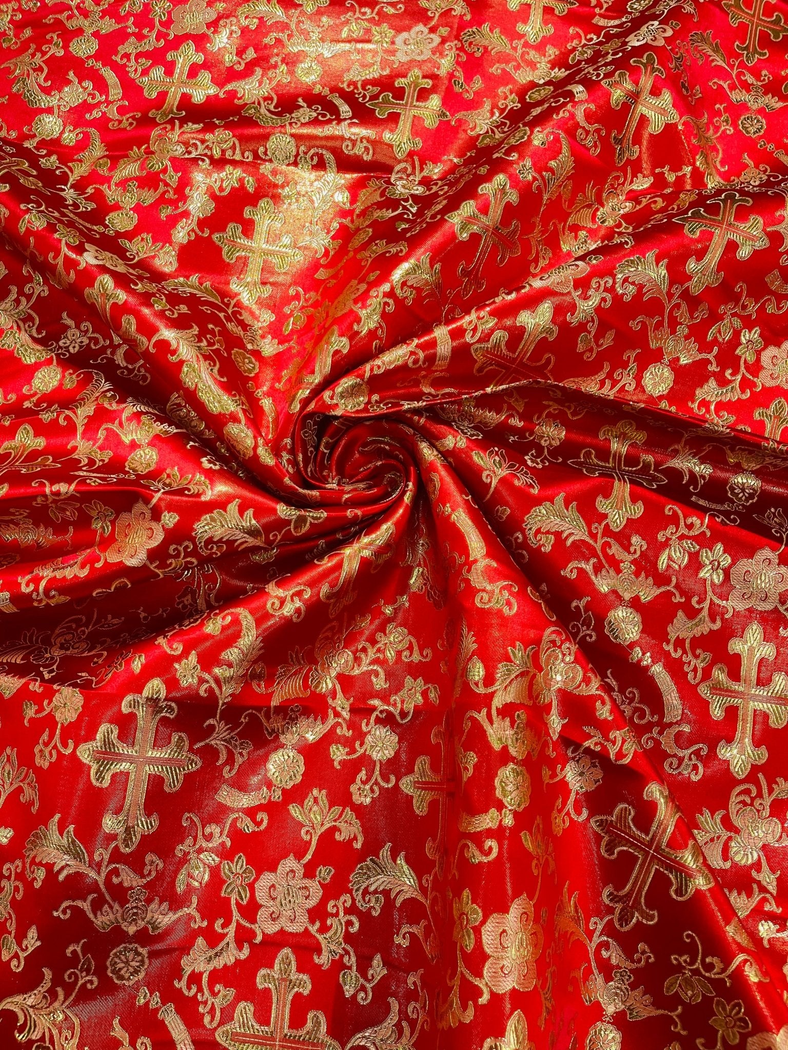 Small cross Metallic Jacquard Satin 58" Wide| New Creations Fabric & Foam Inc. - New Creations Fabric & Foam Inc