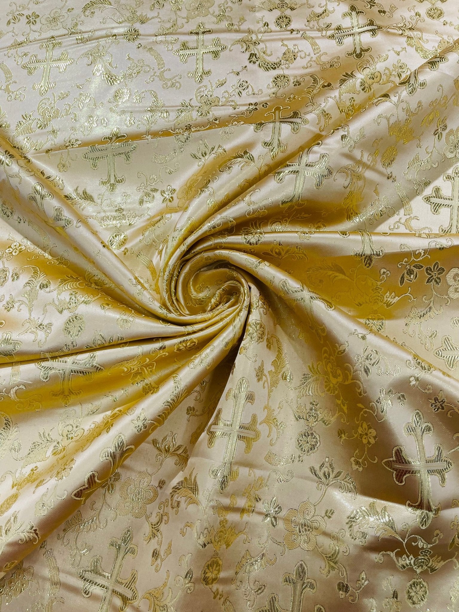 Small cross Metallic Jacquard Satin 58" Wide| New Creations Fabric & Foam Inc. - New Creations Fabric & Foam Inc