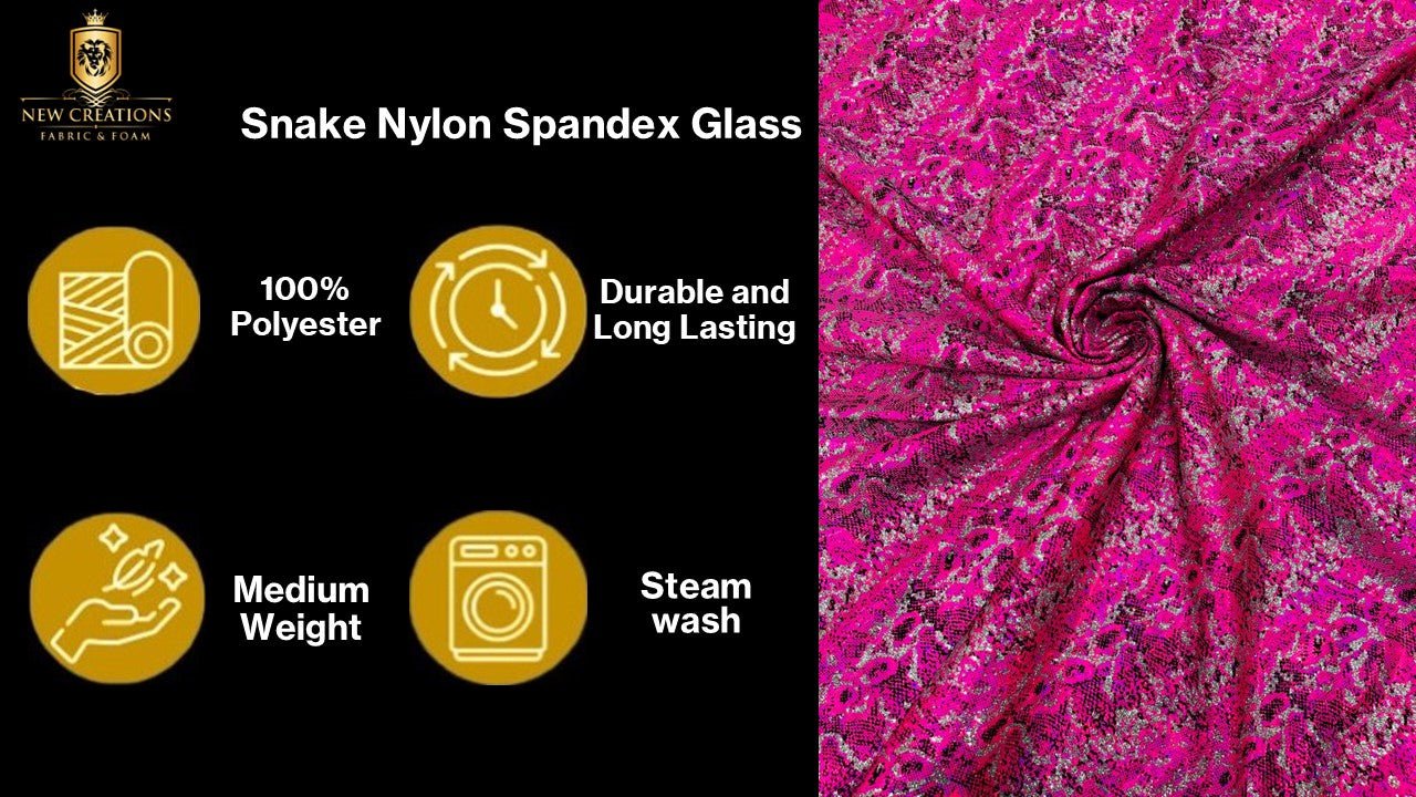 Snake Design Shattered Glass Nylon Spandex Fabric| New Creations Fabric & Foam Inc. - New Creations Fabric & Foam Inc