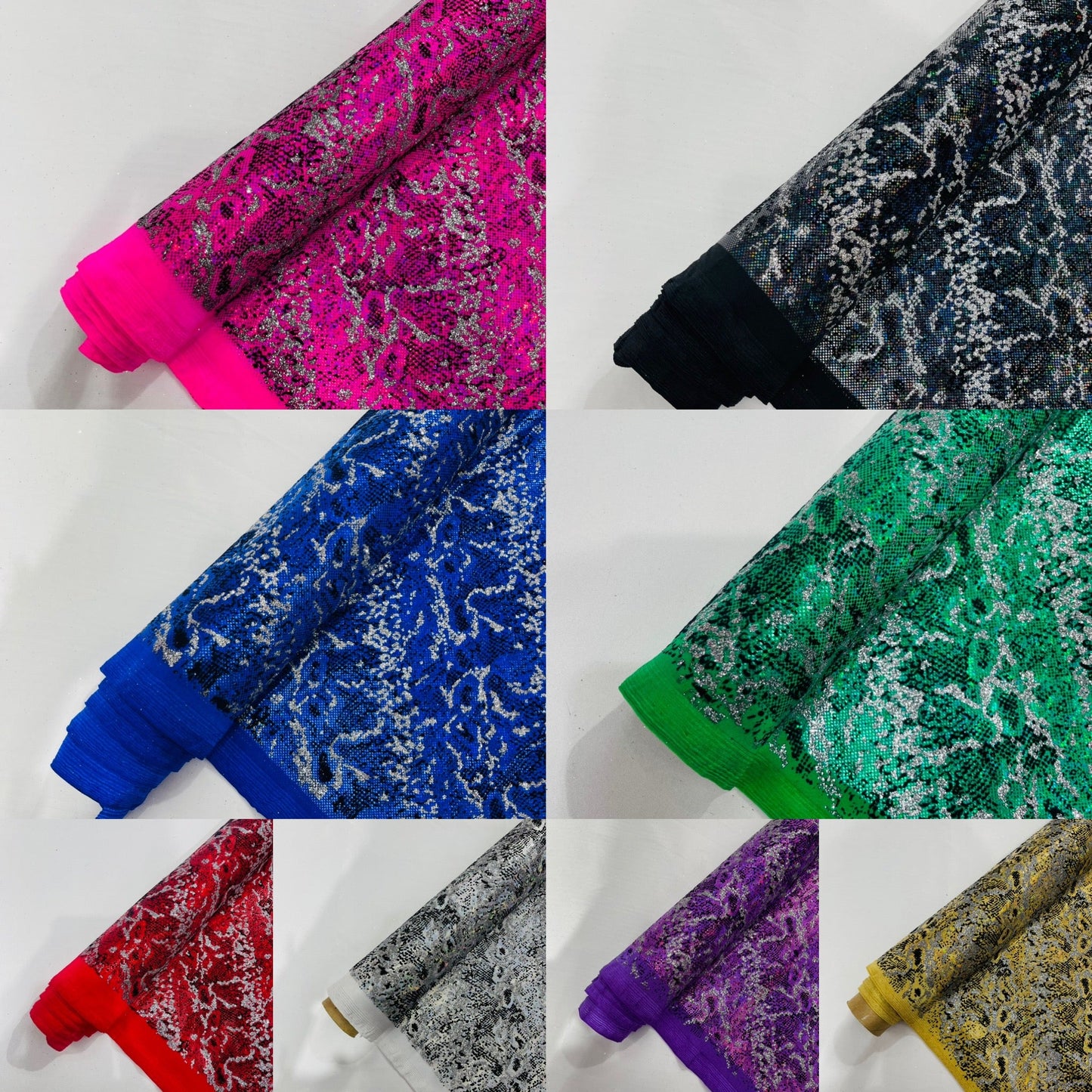 Snake Design Shattered Glass Nylon Spandex Fabric| New Creations Fabric & Foam Inc. - New Creations Fabric & Foam Inc