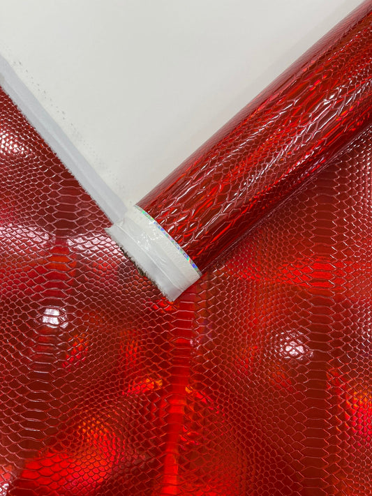 Snake Viper Holographic Embossed PVC Fabric| New Creations Fabric & Foam Inc. - New Creations Fabric & Foam Inc