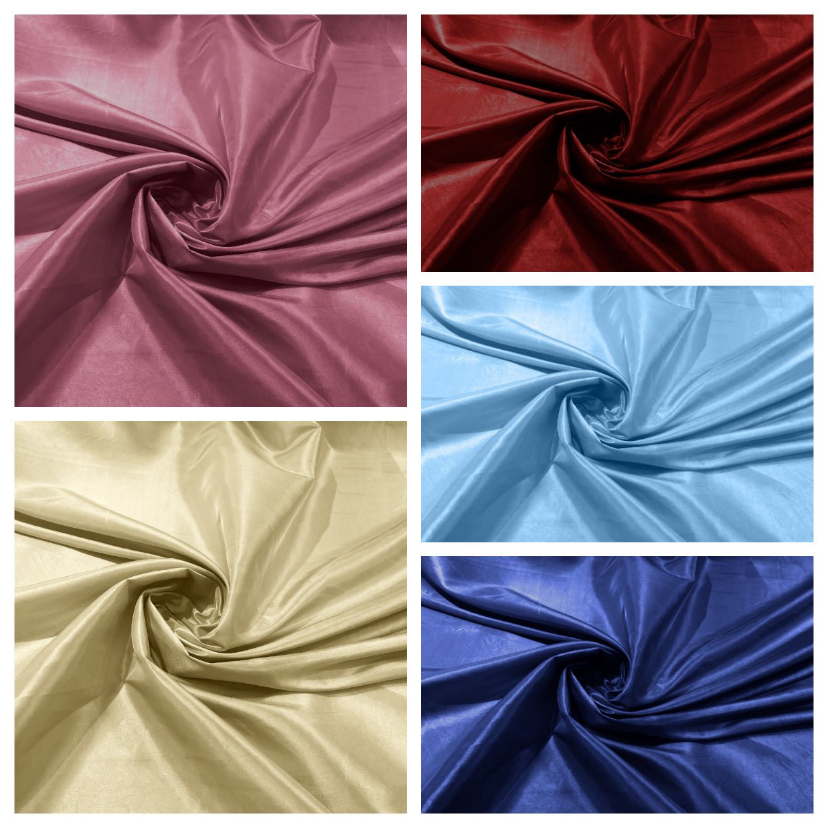 SOLID TAFFETA FABRIC (by the yard) - New Creations Fabric & Foam Inc