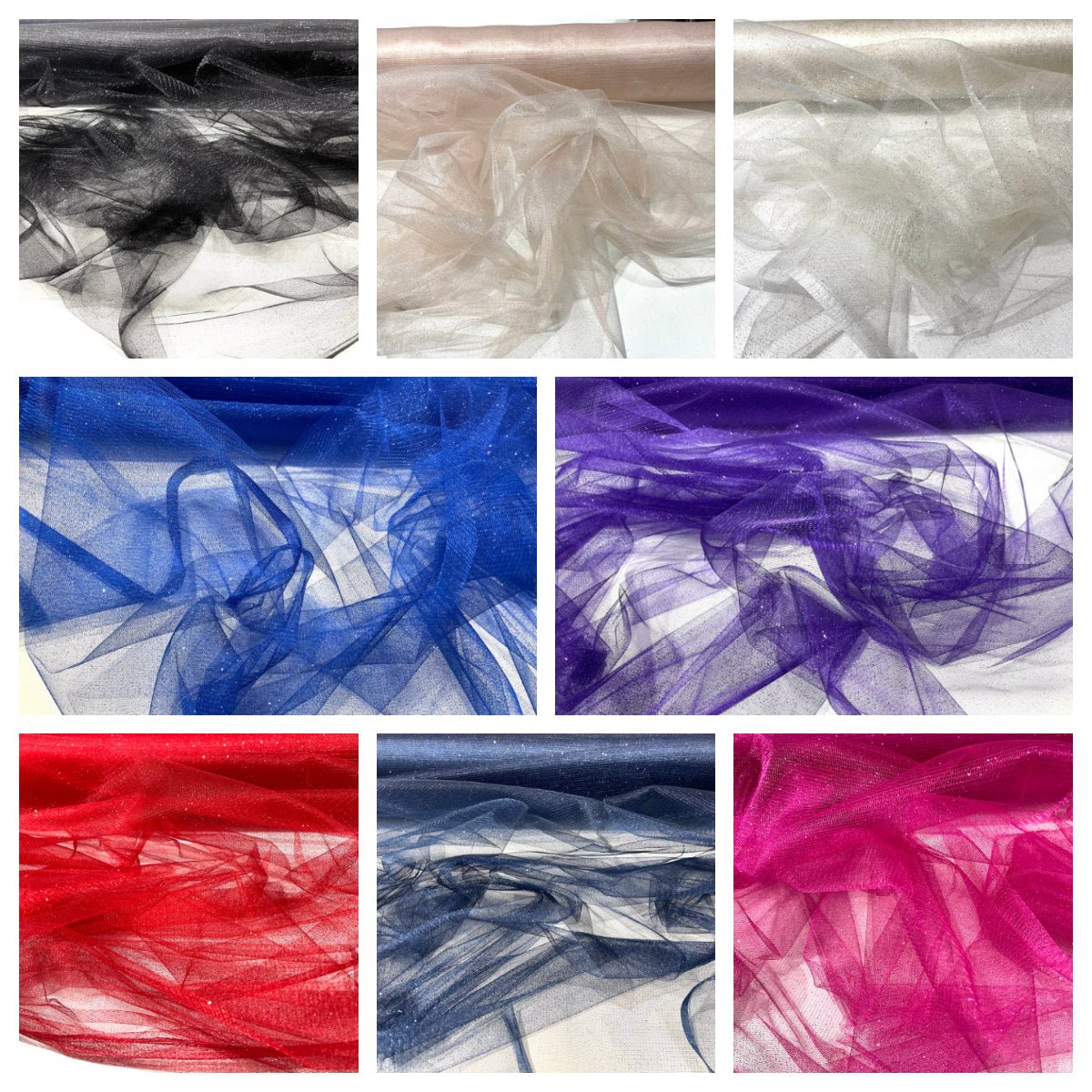 SPARKLE TULLE GLITTER (by the yard) - New Creations Fabric & Foam Inc