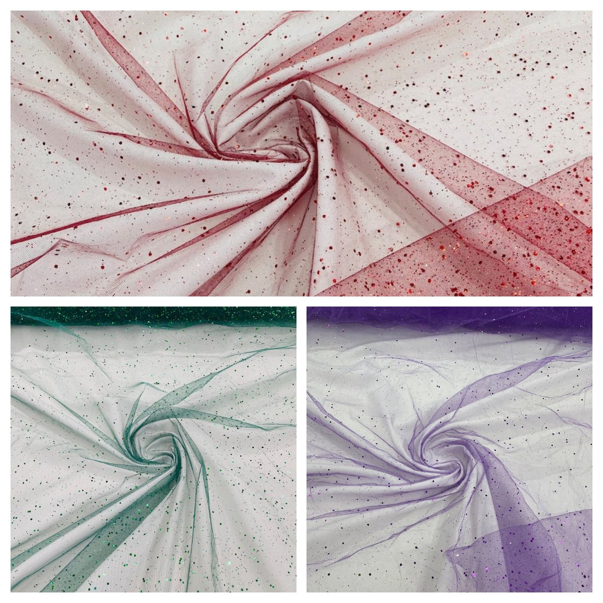 SPARKLE TULLE GLITTER SEQUIN (by the yard) - New Creations Fabric & Foam Inc