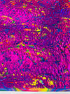 Splatter Foil Paint Metallic Print on a 4 - way Stretch Tie Dye Nylon Spandex | New Creations Fabric & Foam Inc. - New Creations Fabric & Foam Inc
