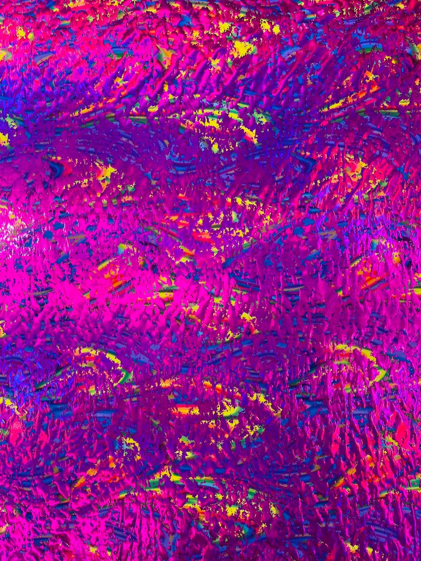 Splatter Foil Paint Metallic Print on a 4 - way Stretch Tie Dye Nylon Spandex | New Creations Fabric & Foam Inc. - New Creations Fabric & Foam Inc