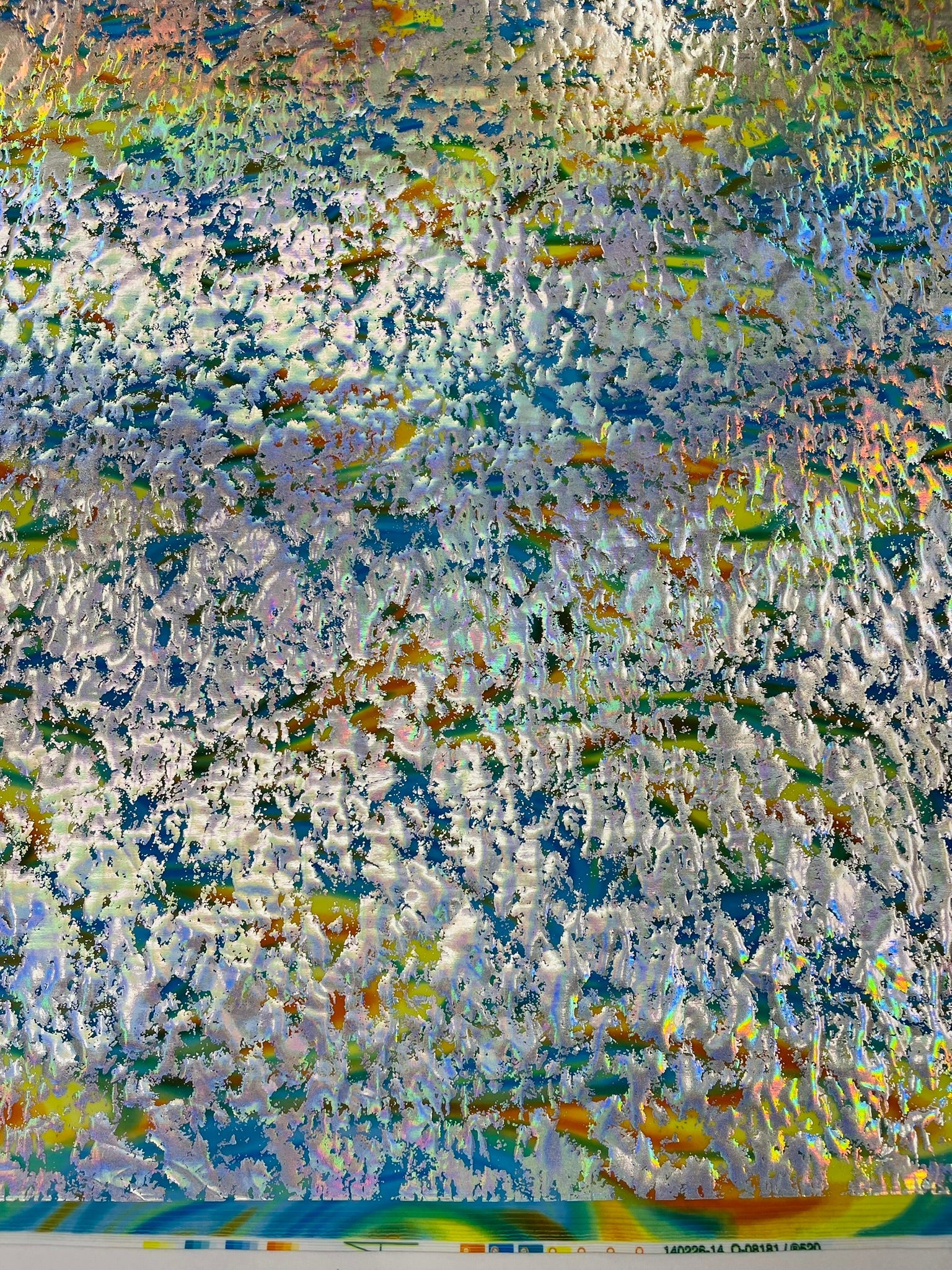 Splatter Foil Paint Metallic Print on a 4 - way Stretch Tie Dye Nylon Spandex | New Creations Fabric & Foam Inc. - New Creations Fabric & Foam Inc