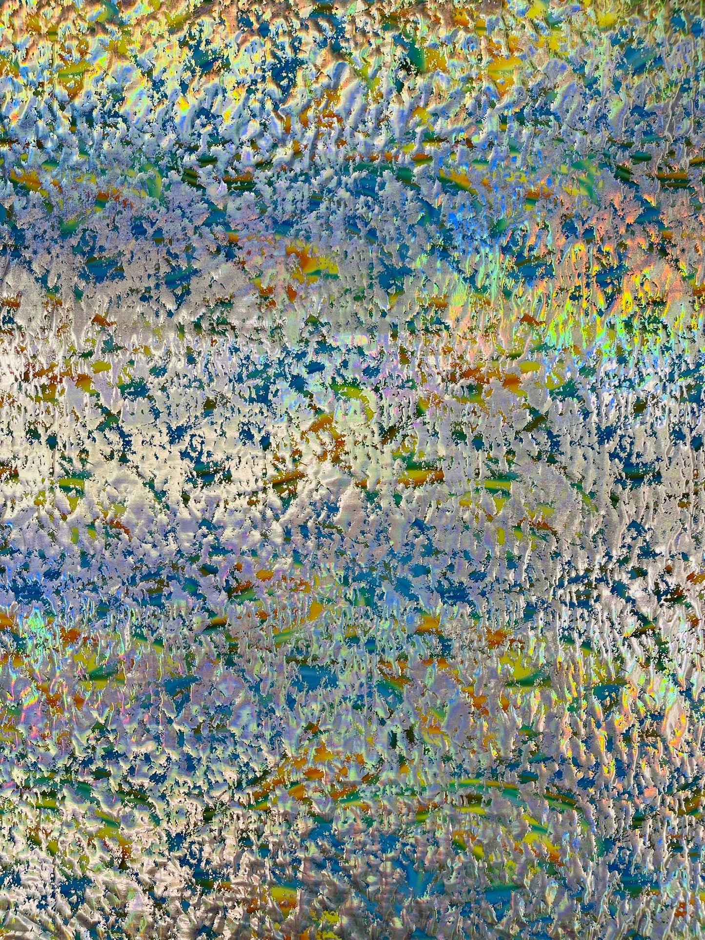Splatter Foil Paint Metallic Print on a 4 - way Stretch Tie Dye Nylon Spandex | New Creations Fabric & Foam Inc. - New Creations Fabric & Foam Inc