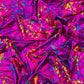 Splatter Foil Paint Metallic Print on a 4 - way Stretch Tie Dye Nylon Spandex | New Creations Fabric & Foam Inc. - New Creations Fabric & Foam Inc